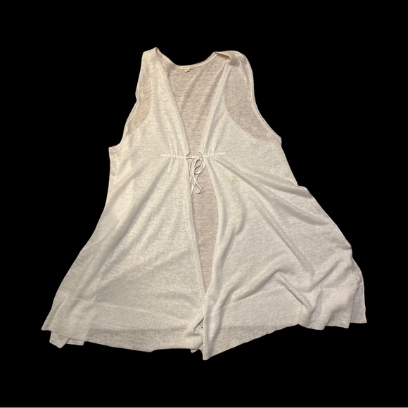 Eileen‎ Fisher White Linen Knit Tie Front vest. Size XL - Picture 12 of 14